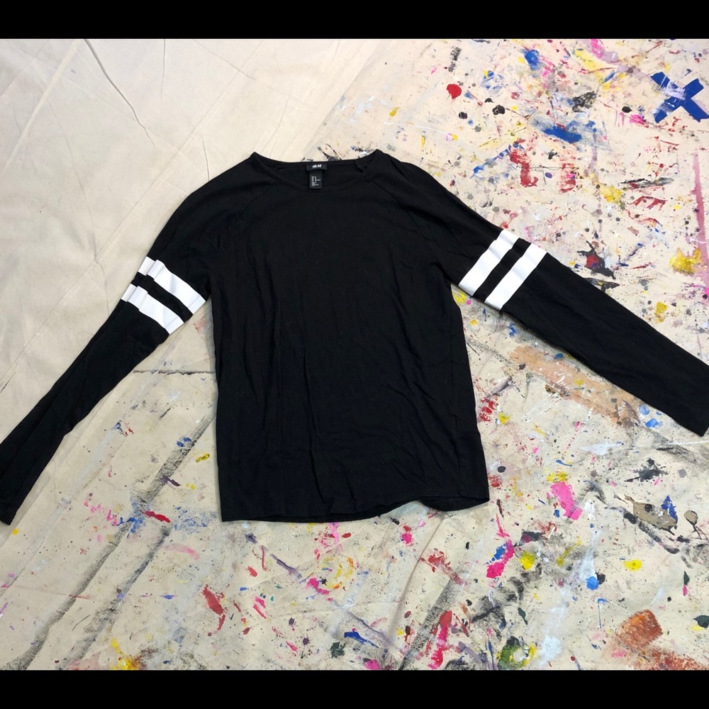 A sleek black long sleeve shirt